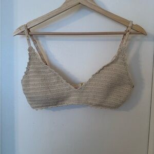Crochet Bikini Top Size L - Cream